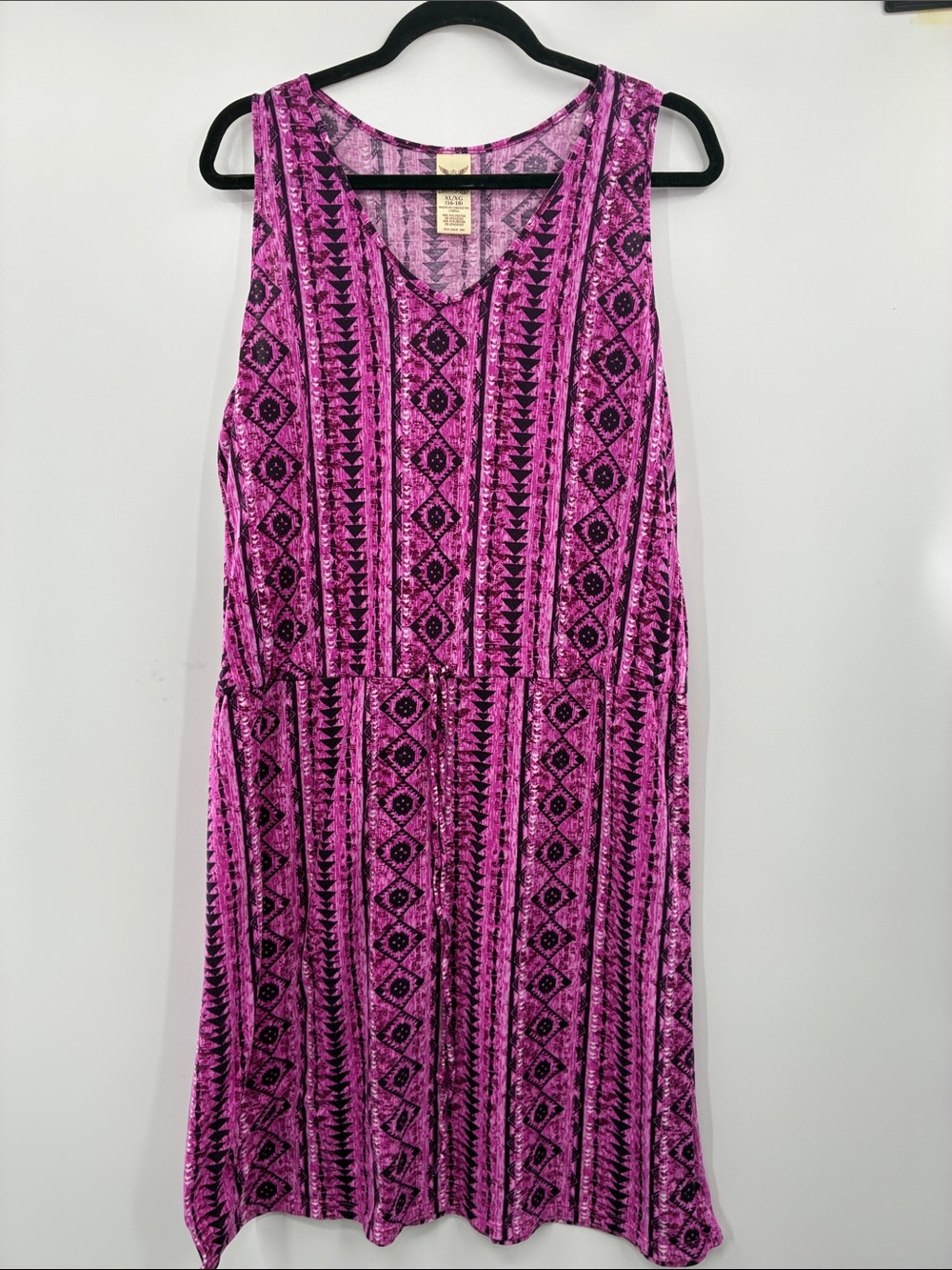 Faded Glory Women’s Pink Patterned Sleeveless Dress size XL